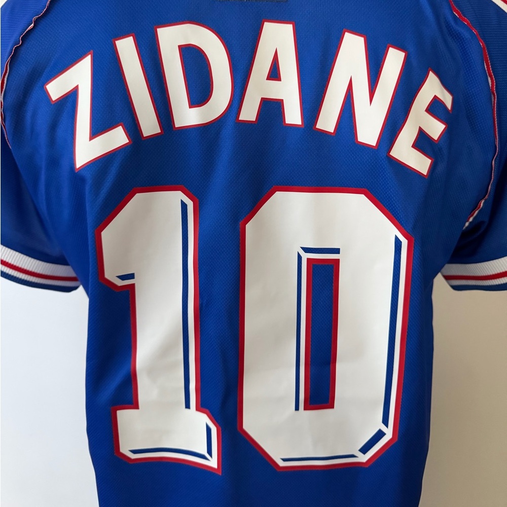 Zinedin Zidane France World Cup 98 Final Retro New Men's Blue Home Soccer Jersey - Picture 8 of 9
